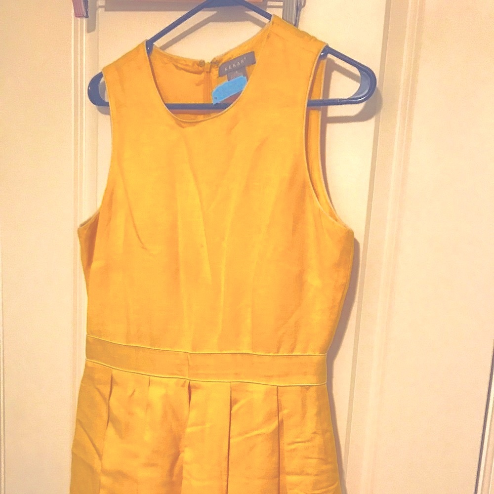 Vintage yellow embroidered dress